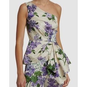 Libertine Women's White Lilac Garden Linen One-Shoulder Blouse Size Small – NWT